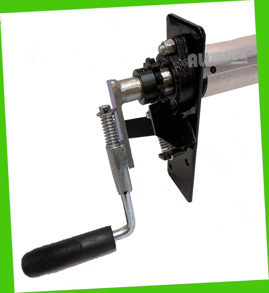 Manual Hand Crank Cab Level Truck & Trailer Tarp Roller Kit with PVC Mesh Tarp (6'6 x 18') J64547