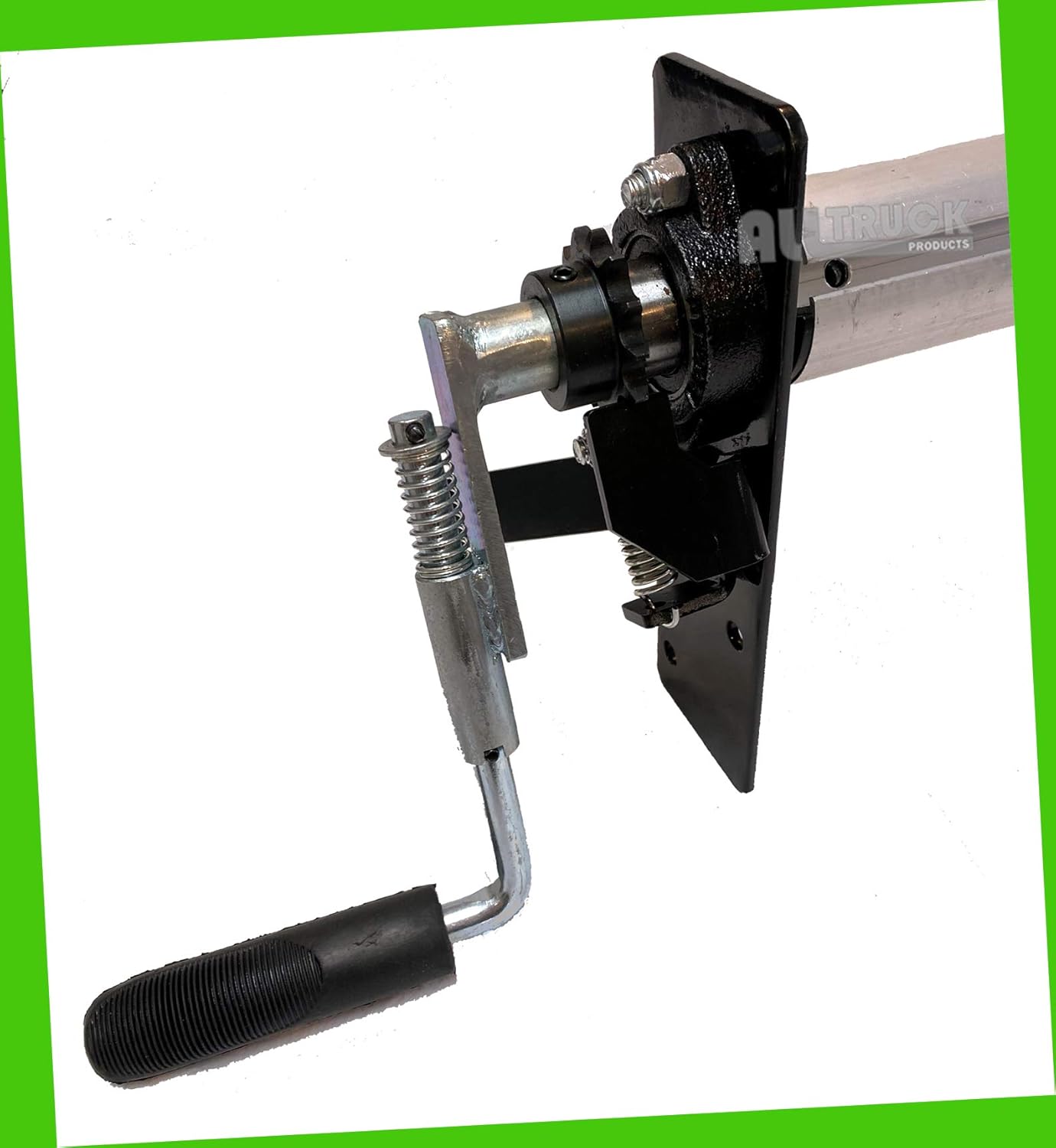 Manual Hand Crank Cab Level Truck & Trailer Tarp Roller Kit with PVC Mesh Tarp (6'6 x 18') J64547