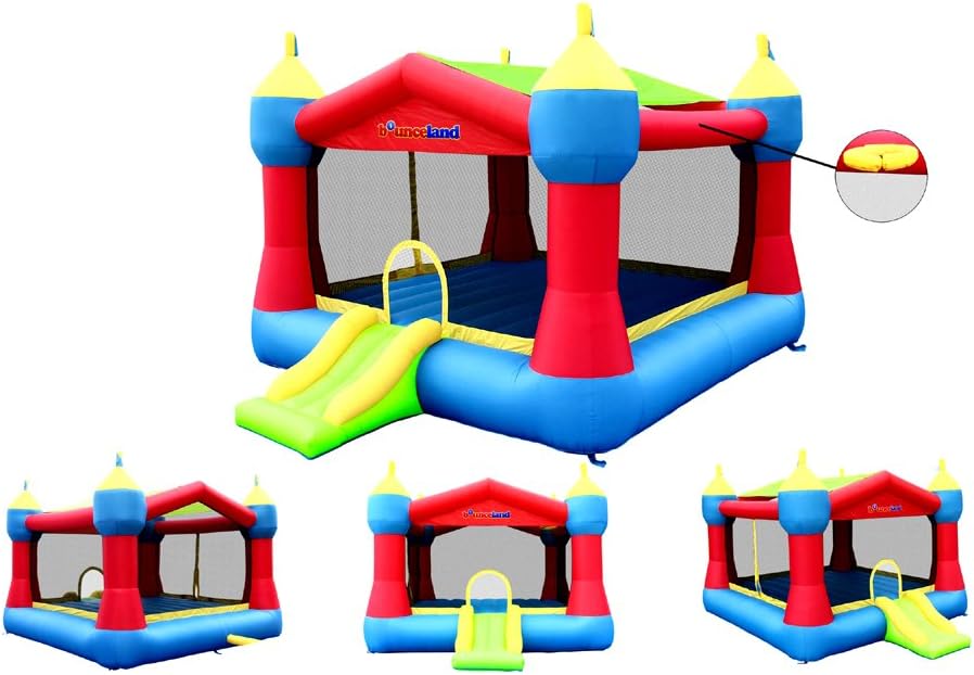 Inflatable Party Castle Bounce House with Basketball Hoop and Slide C249