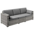 Gray Three-Seater Outdoor Wicker Patio Furniture E6306