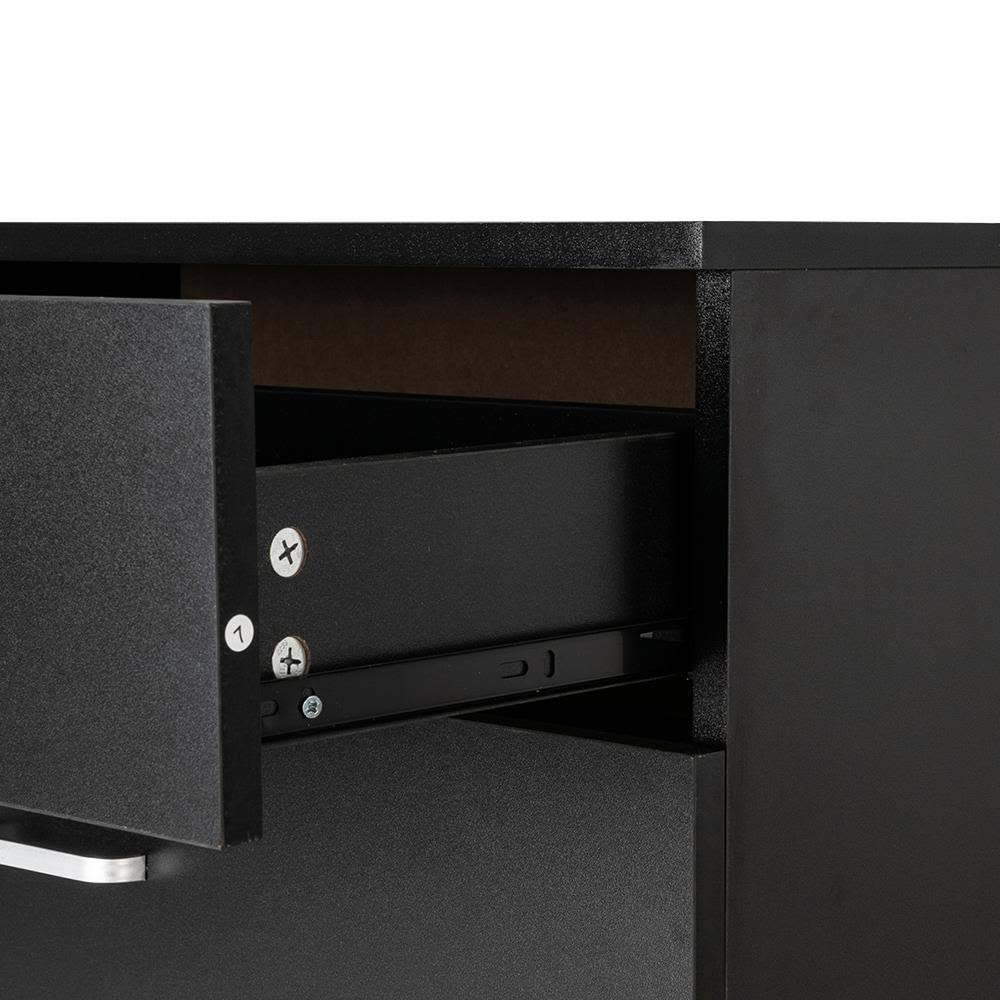 Black 3 Drawer Wood End Side Table N201213