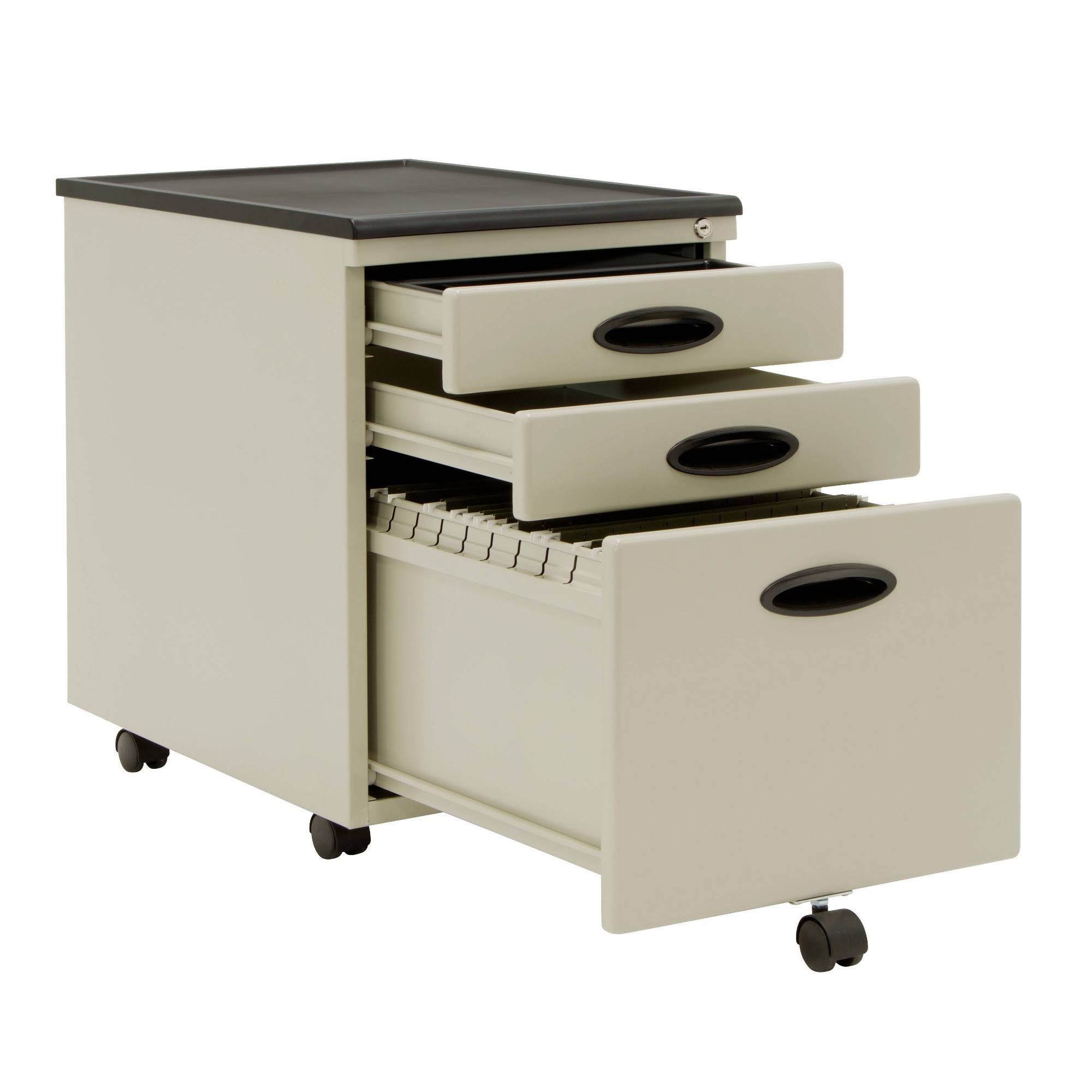 Putty Mobile File Cabinet with Locking Drawers V2410