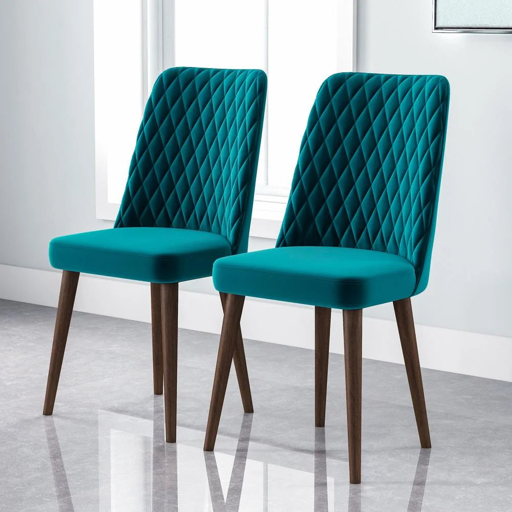 Turquoise Velvet Dining Chair (Set of 2) O520