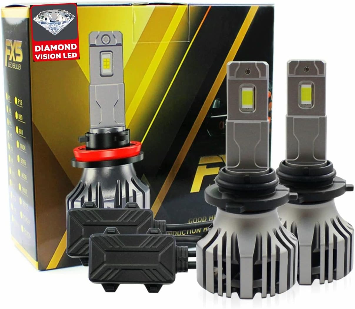 9006 LED Headlight Conversion Kit, 30000 Lumen, 6500K Pure White H223