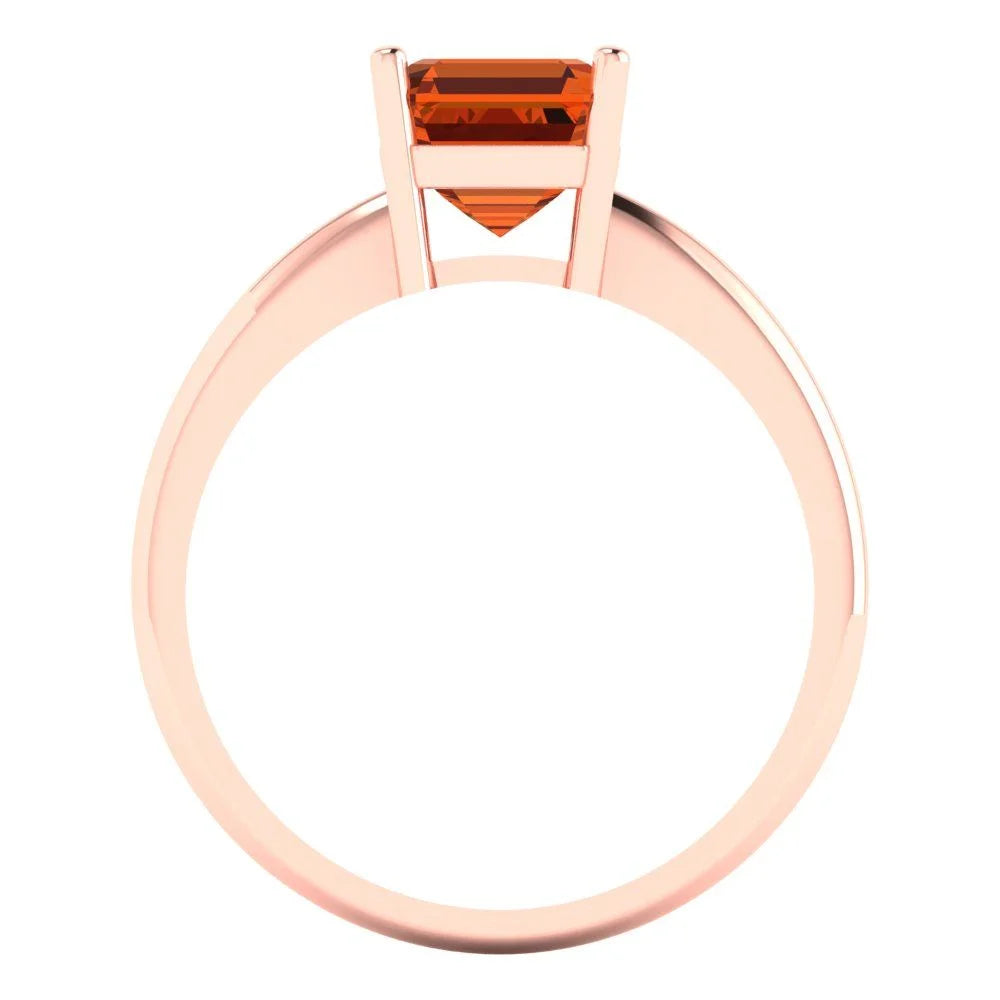 18K Rose Gold Solitaire Ring A75732