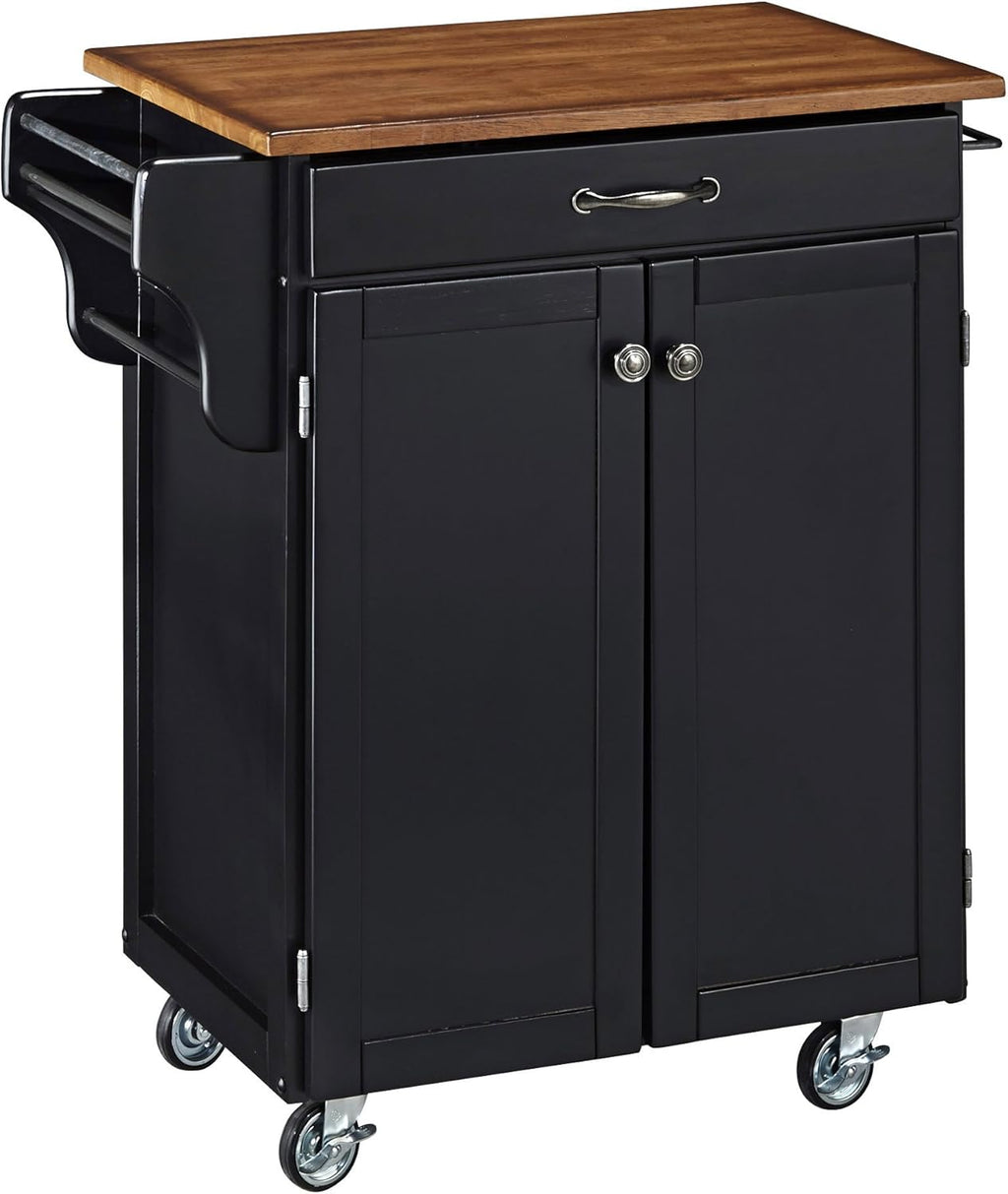 Cherry 2 Door Cabinet Kitchen Cart with Oak Top T761