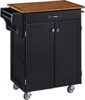 Cherry 2 Door Cabinet Kitchen Cart with Oak Top T761
