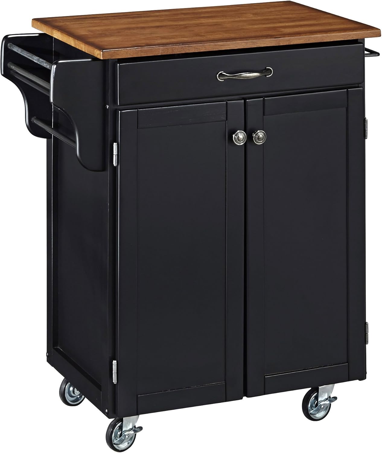 Cherry 2 Door Cabinet Kitchen Cart with Oak Top T761