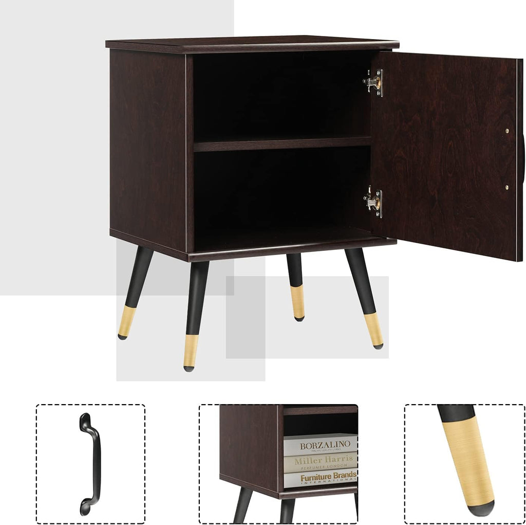 Rustic Brown Wood Nightstand A323908