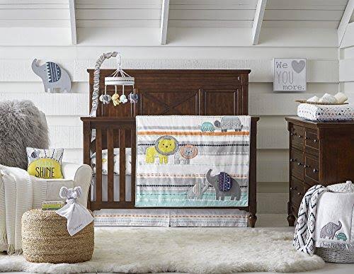 Grey and Turquoise Baby Crib Mobile L7548
