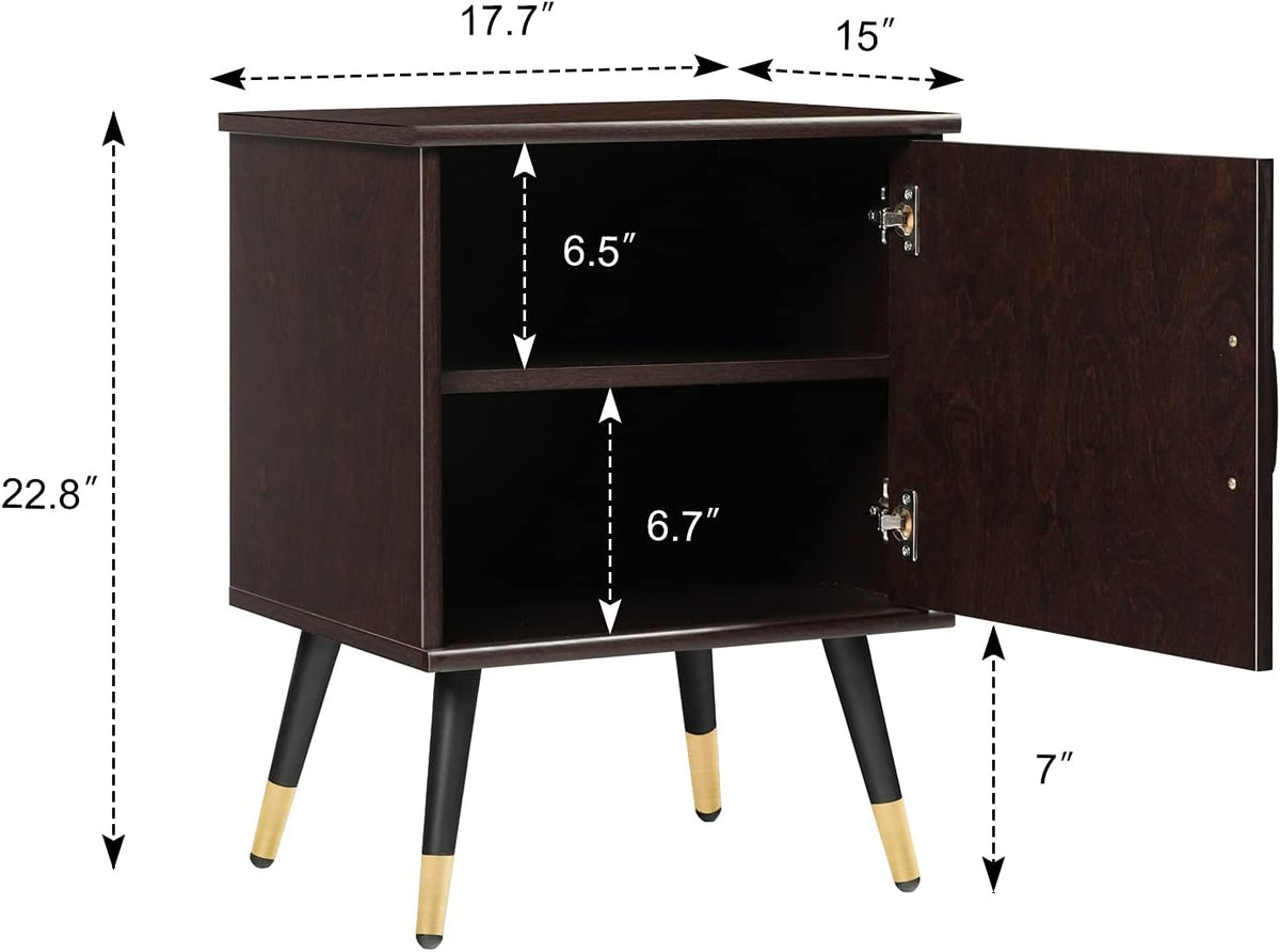 Rustic Brown Wood Nightstand A323908