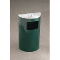 6 Gal Half Round Wall Receptacle, Hunter Green/Satin Alum X55355
