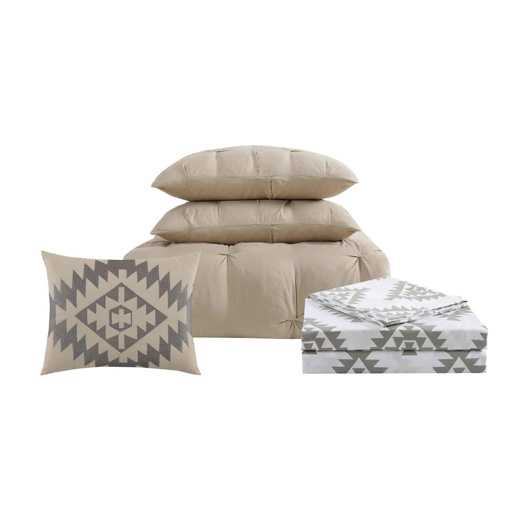 Queen Pleated Bed in A Bag White Z946