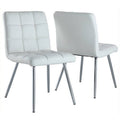 Faux Leather Dining Chair in White and Chrome (Set of 2) S80773