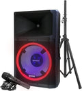 Bluetooth 2200W Peak Speaker with 15 Inch Woofer and LED Party Lights F700