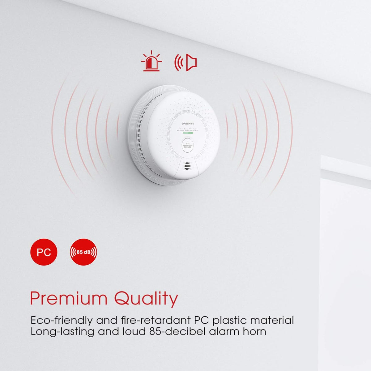 10-Year Battery Smoke and Carbon Monoxide Detector Alarm, 5-Pack R2450