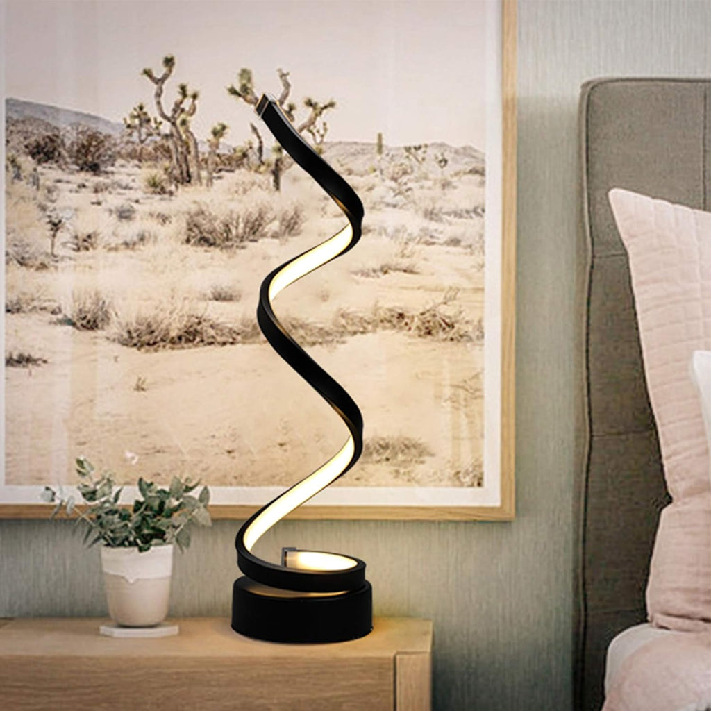 White Spiral LED Desk Lamp with Touch Button F433758