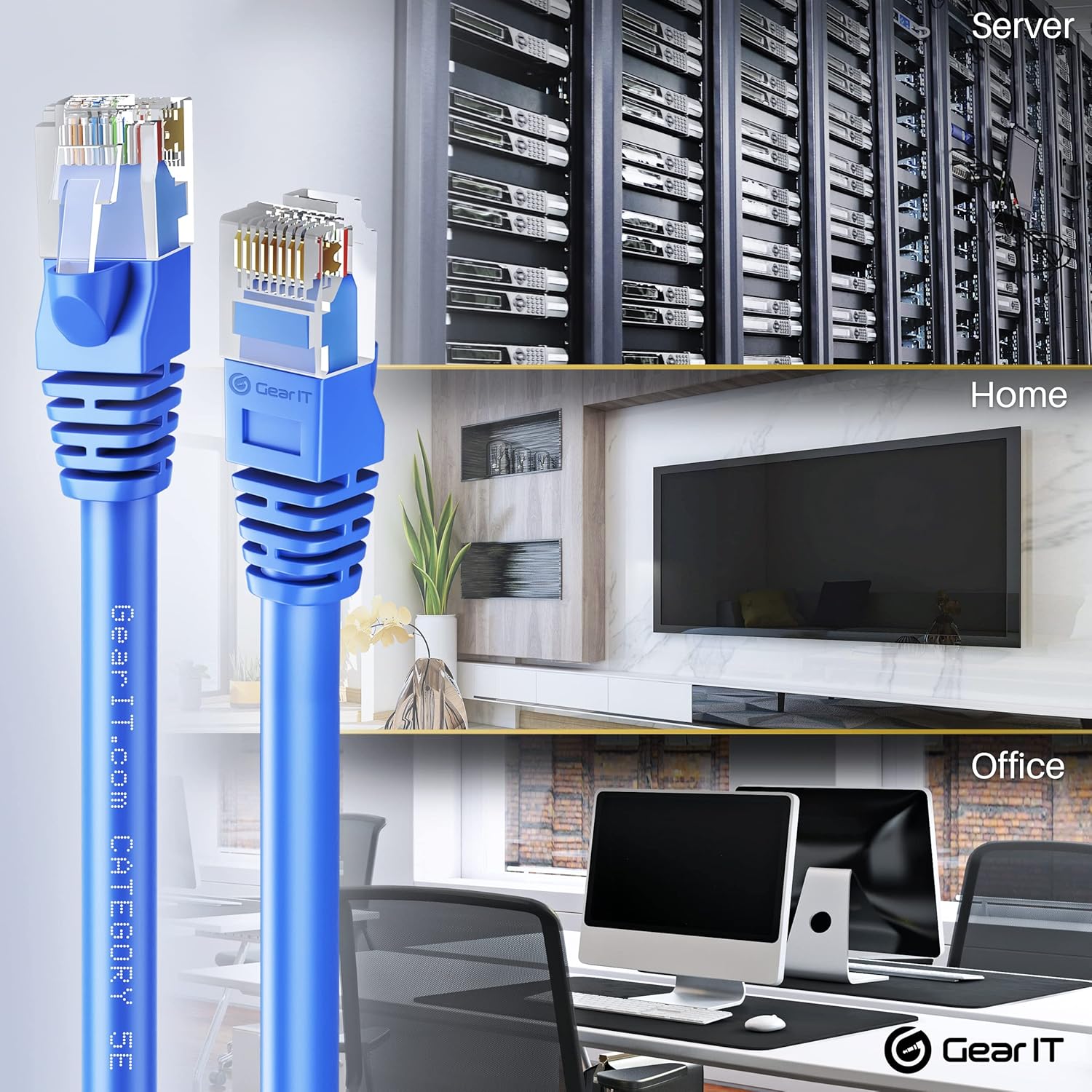 100-Pack Cat5e Ethernet Patch Cable 1.5 Feet Blue B913822