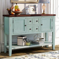 Antique Blue Buffet Table with Bottom Shelf I98253