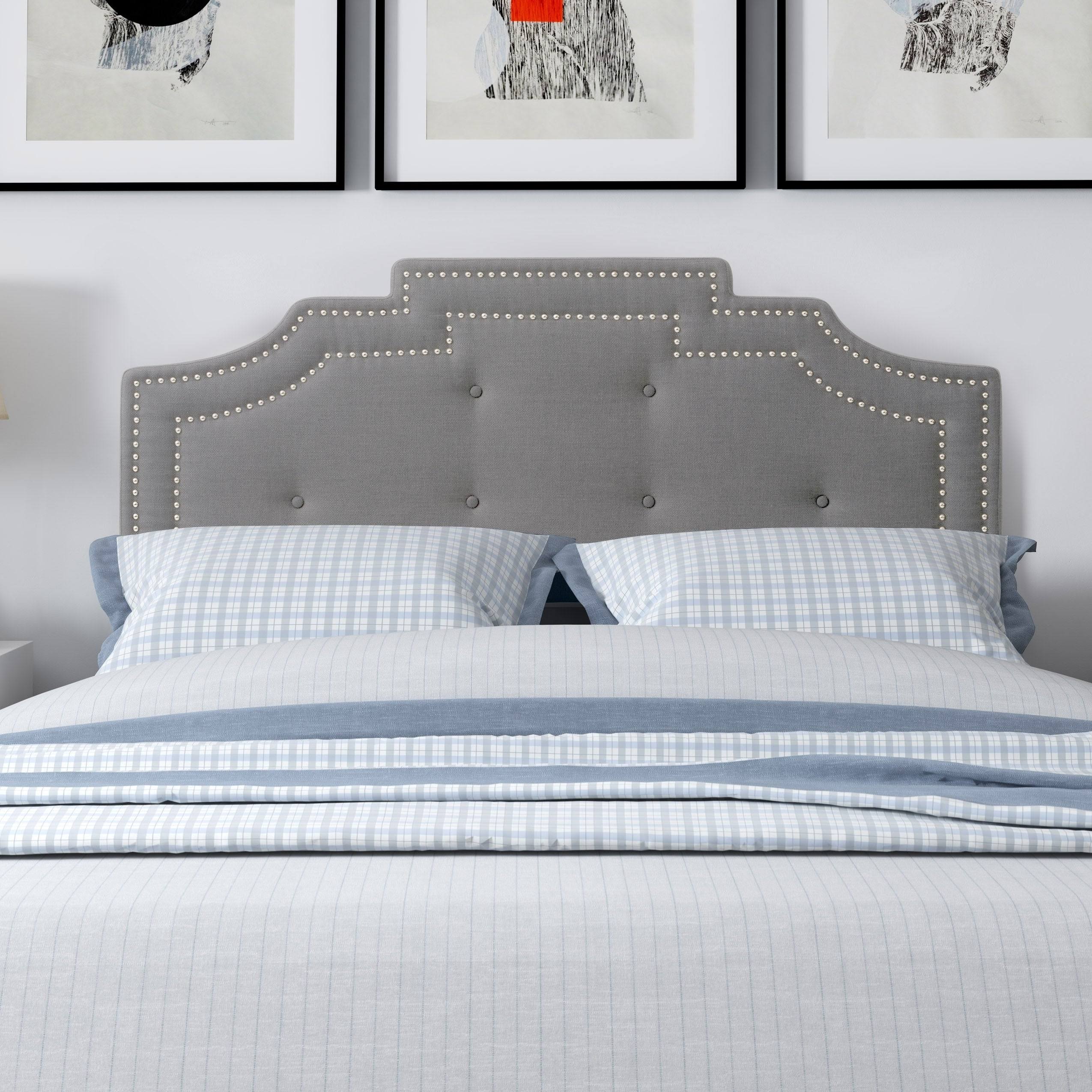 Navy Blue Button Tufted Headboard O1056