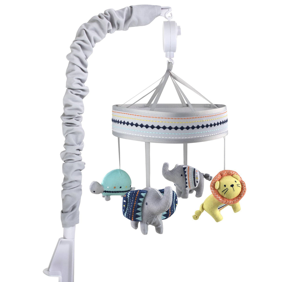 Grey and Turquoise Baby Crib Mobile L7548