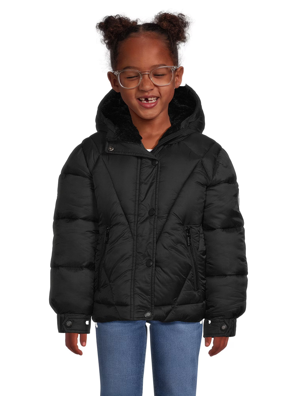 Girls Quilted Winter Puffer Coat with Hood H684