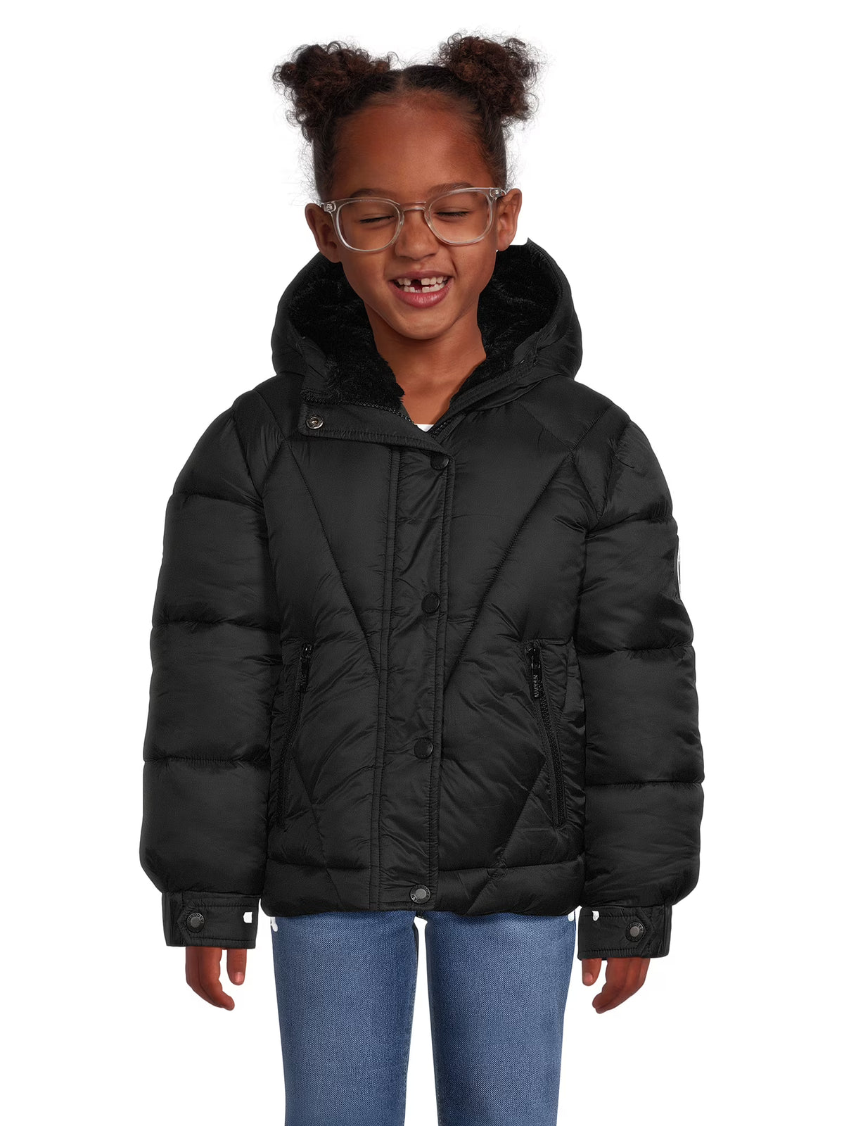 Girls Quilted Winter Puffer Coat with Hood H684