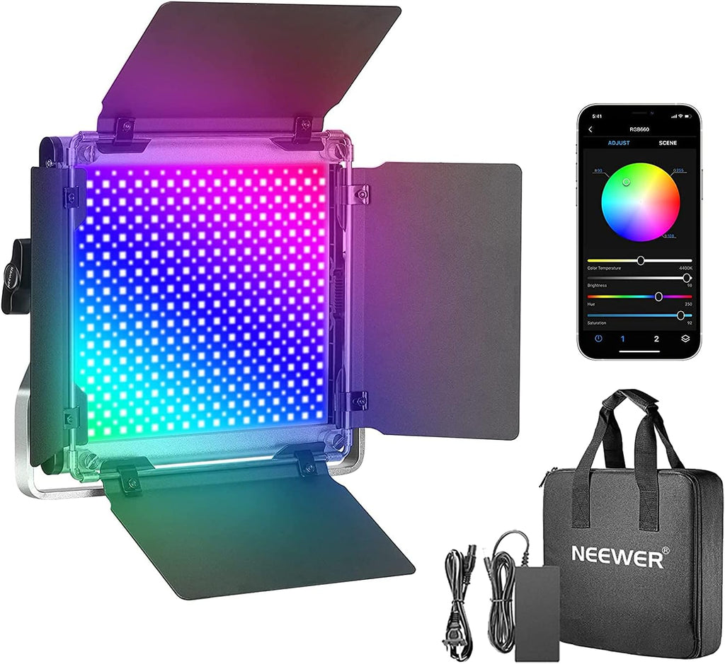 660 RGB LED Light with LCD Screen and U Bracket L72908