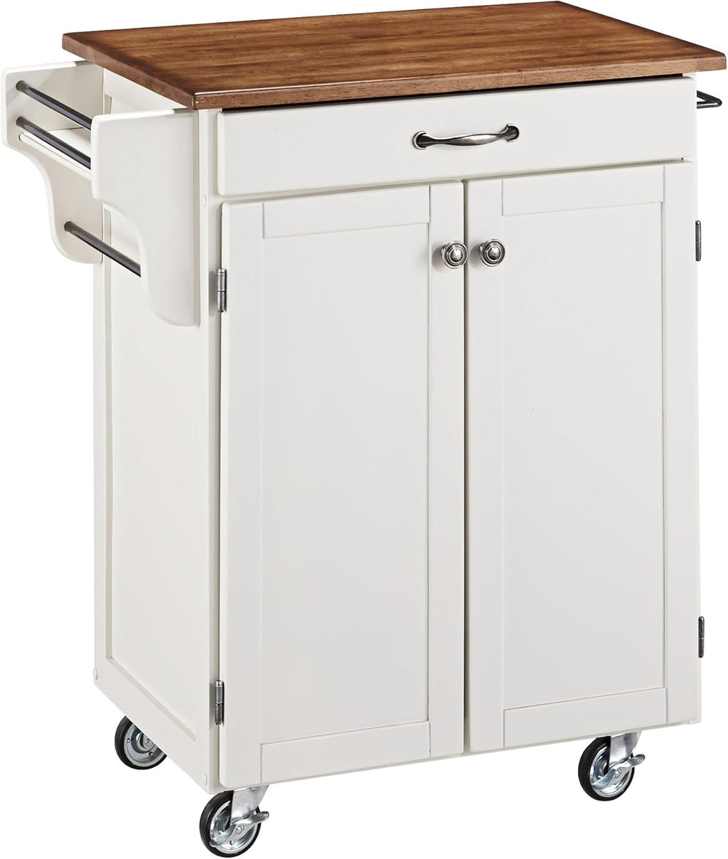 Cherry 2 Door Cabinet Kitchen Cart with Oak Top T761