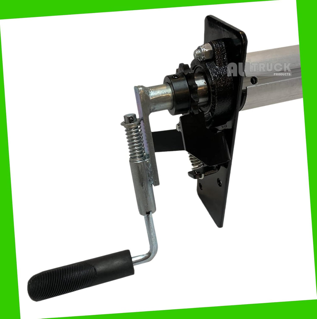 Manual Hand Crank Cab Level Truck & Trailer Tarp Roller Kit with PVC Mesh Tarp (6'6 x 18') J64547