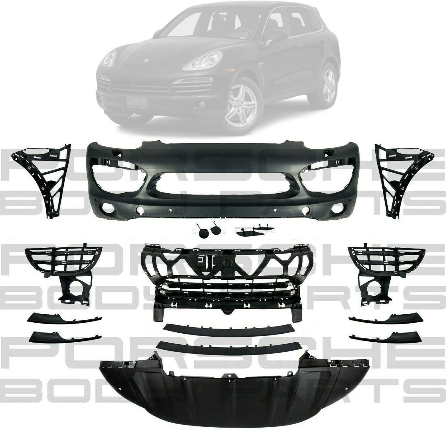 Front Bumper Cover Set for Porsche Cayenne 958 92A 2011-2014 T1710
