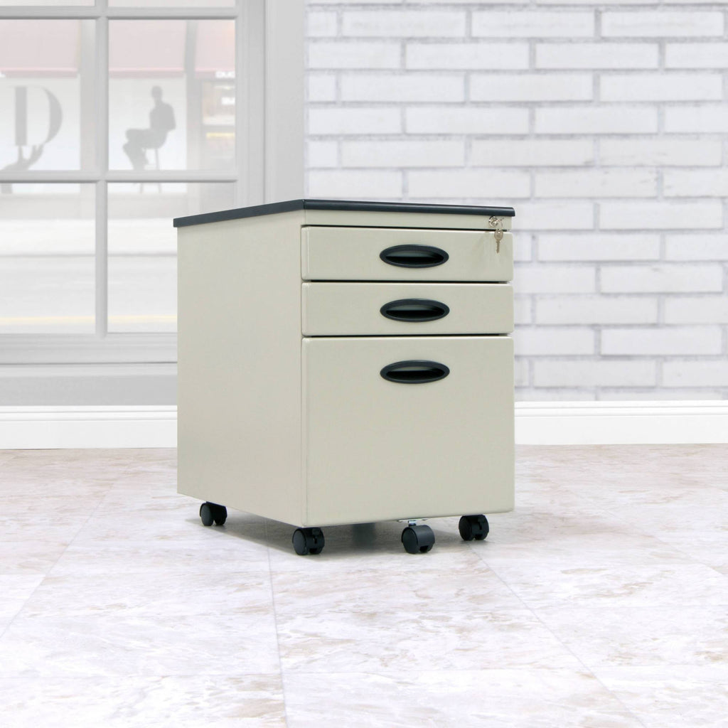 Putty Mobile File Cabinet with Locking Drawers V2410