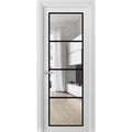 White Silk Clear Glass Single French Door R21678