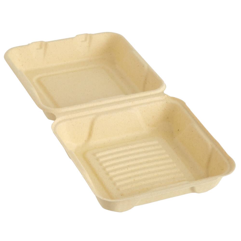 Greenware 9x22 x 9x22 1-Compartment Plant Fiber Blend Hinged Container - 200/Case I27043