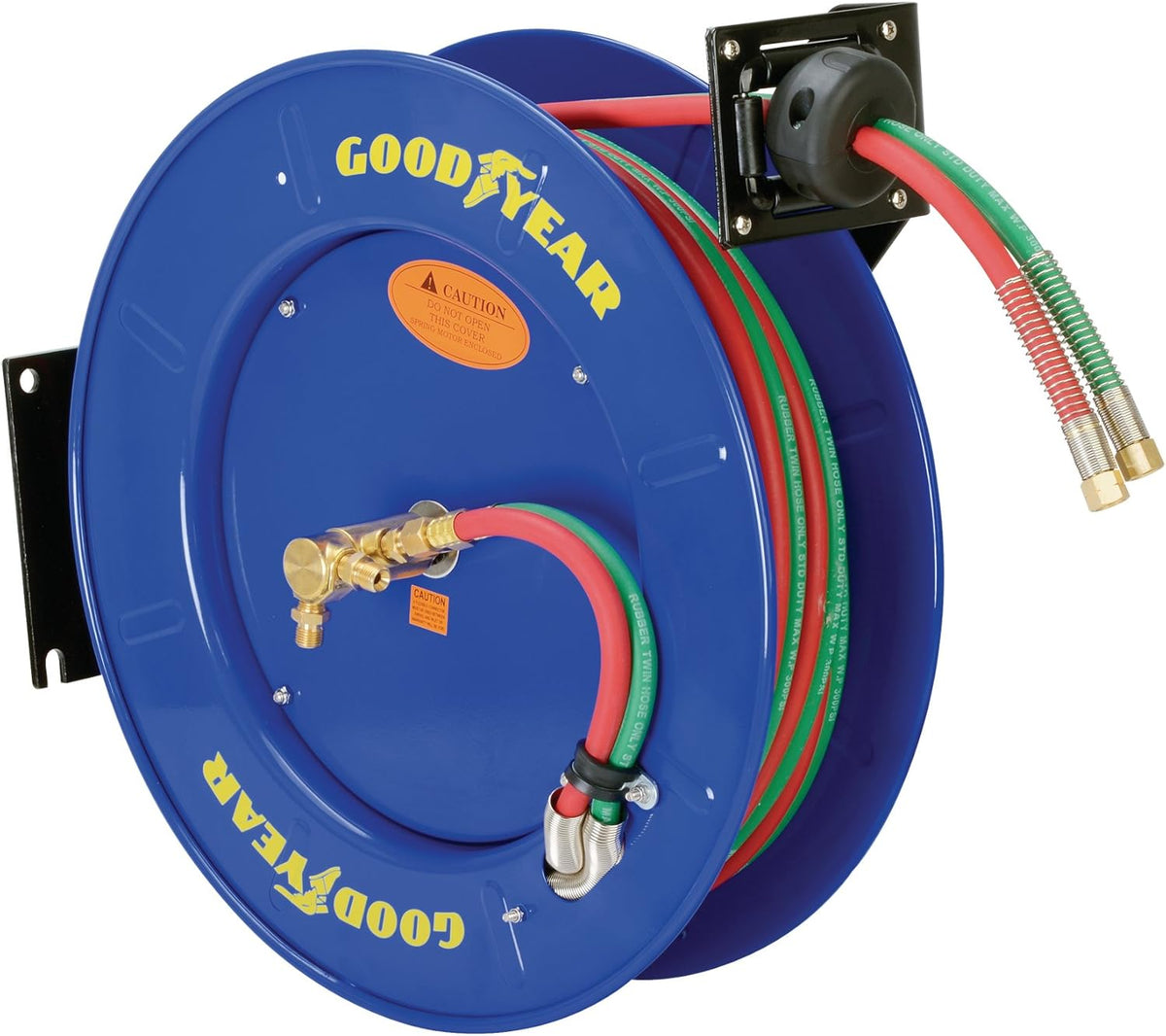 Retractable Twin Oxygen Acetylene Rubber Hose Reel, 1/4" x 50', 300PSI V827253