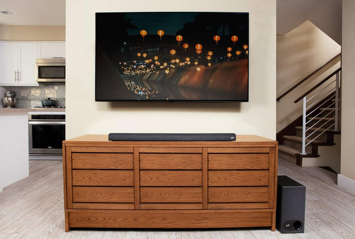 Ultra-Slim TV Sound Bar and Wireless Subwoofer with Built-in Chromecast T587136