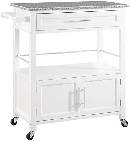 Granite Top Kitchen Cart in White B618928