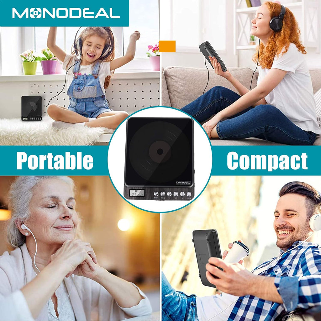 Portable Rechargeable CD Player with Dual Headphones Jack M185328