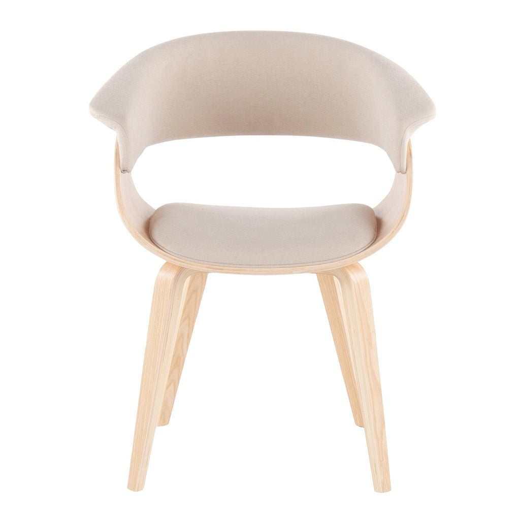 Cream Fabric Zebra Wood Dining Accent Chair S3099