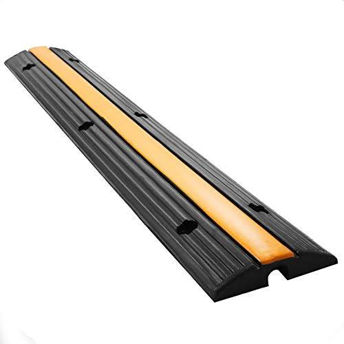 Black Rubber Cable Protector Speed Bump (4 Pack Single Channel) M3988