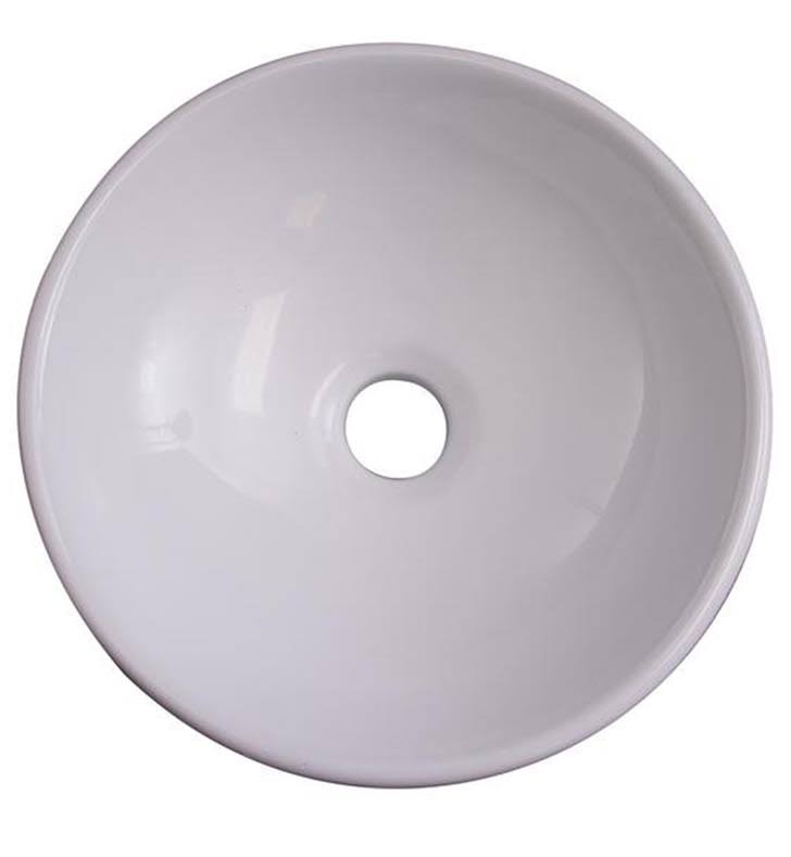White 11 1/4 inch Single Basin Above Counter Bathroom Sink C76188