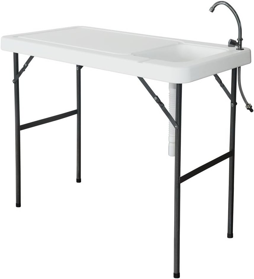 Portable Folding Camping Table with Sink Faucet and Drain Hose M87210