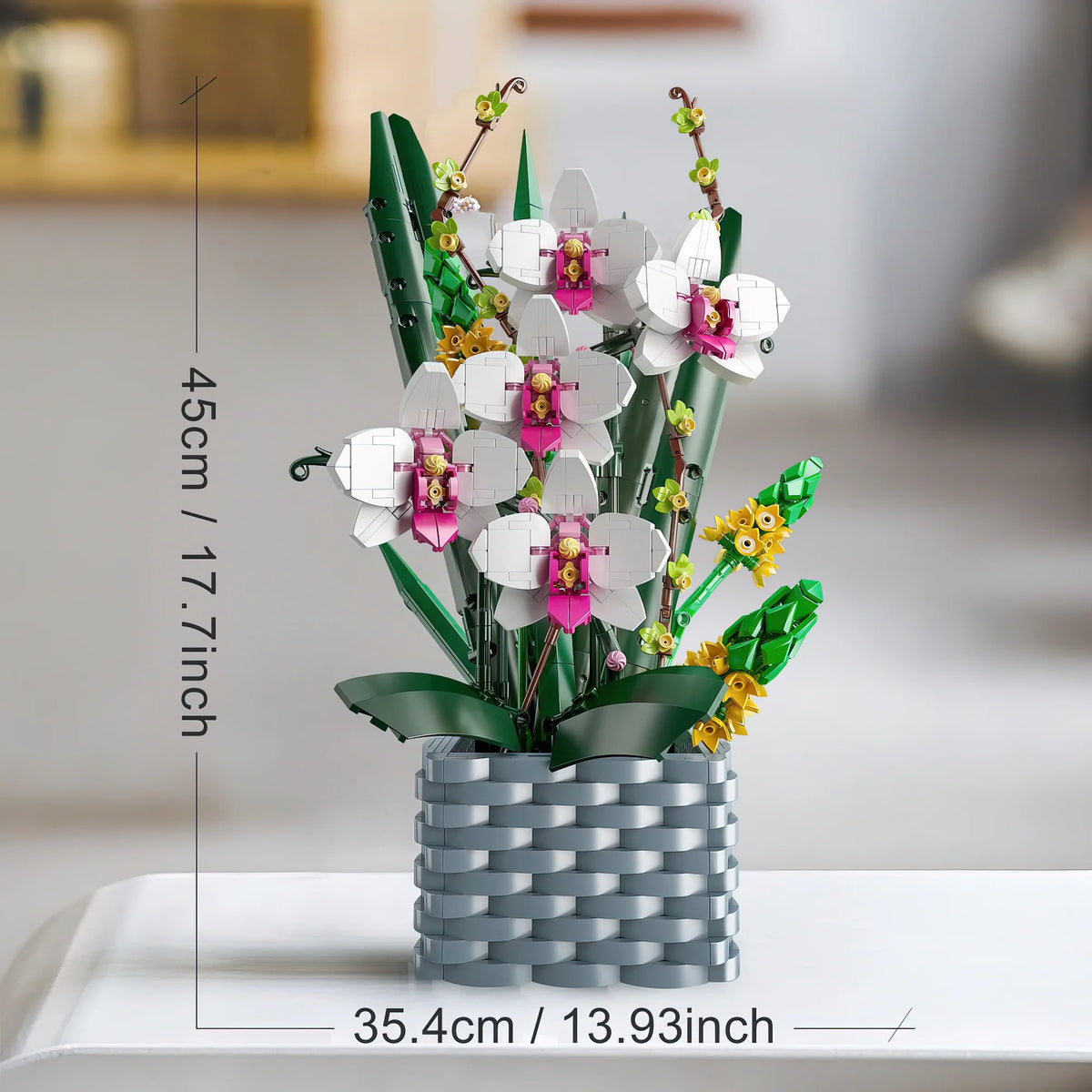 Multi Color Flower Building Block Set Orchid Bouquet Building Kit Toy V298817