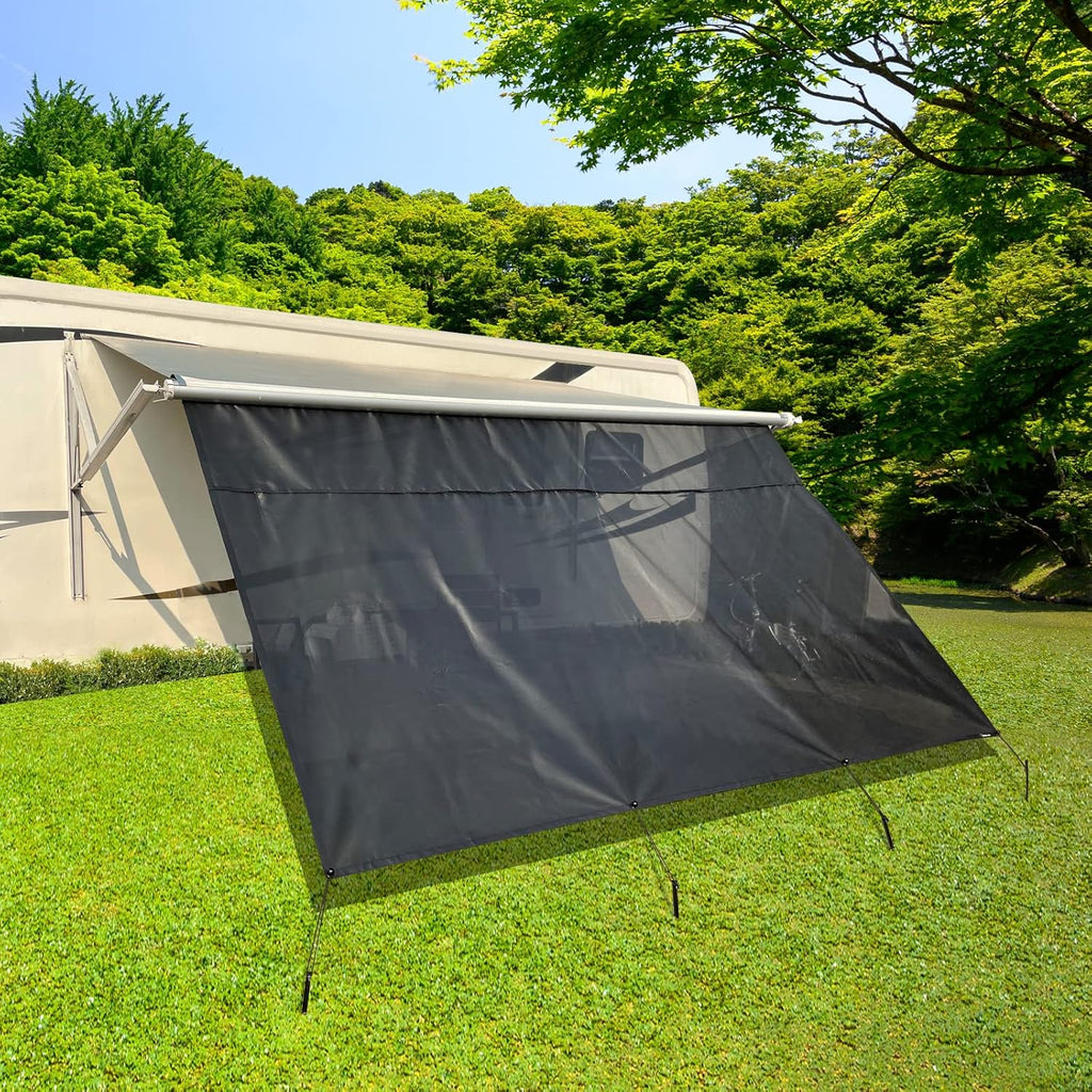 RV Awning Shade Screen with Zipper 8'X14'3'' B487