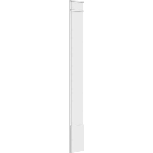 12x22W x 96x22H x 2x22P Smooth PVC Pilaster with Decorative Capital & Base (Pair) B652