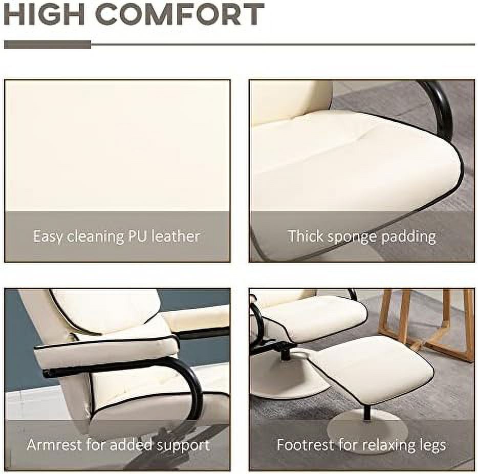 Brown PU Leather Swivel Recliner Chair with Ottoman G724