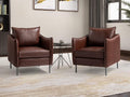 Leather Armchair Set Of 2, Brown X6349