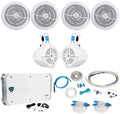 8" 1600w Marine Boat Speakers with Wakeboards Amp Wire Kit R72017