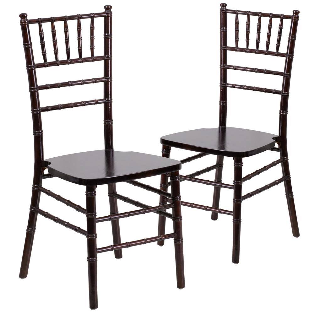 Walnut Wood Chiavari Chairs (Set of 2), Brown I4197