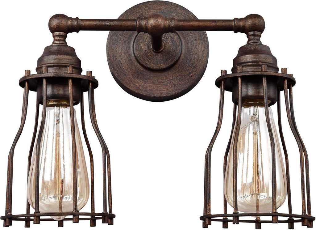 Bronze 2-Light Wall Vanity Bath Lighting Q1942